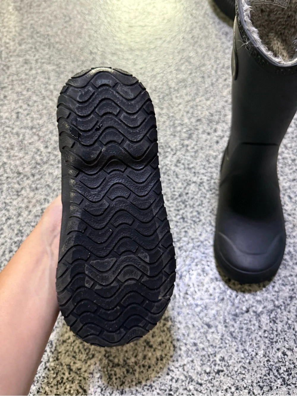 Kids Bogs Black Waterproof Fleece-Lined Tall Boots